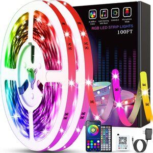 Led Lights for Bedroom 100ft 2 Rolls of 50ft Music Sync Color Changing Strip Lig